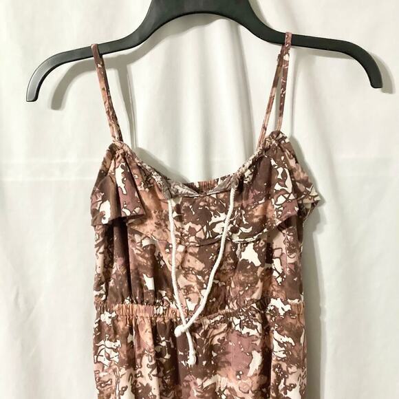 Mudd Junior's M Burgundy and Cream Floral Color Splash Dress - Picture 5 of 8